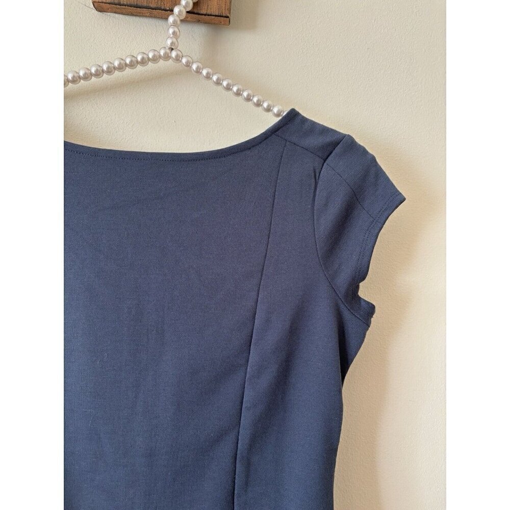 Nwt The Limited Luxe Collection Size Xs Blue Top Cap Sleeve Back Zip — image 2 of 6